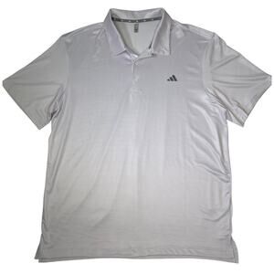 Adidas Golf Polo Shirt Men’s XL White Dot Print Performance UPF 50 Moisture Wick